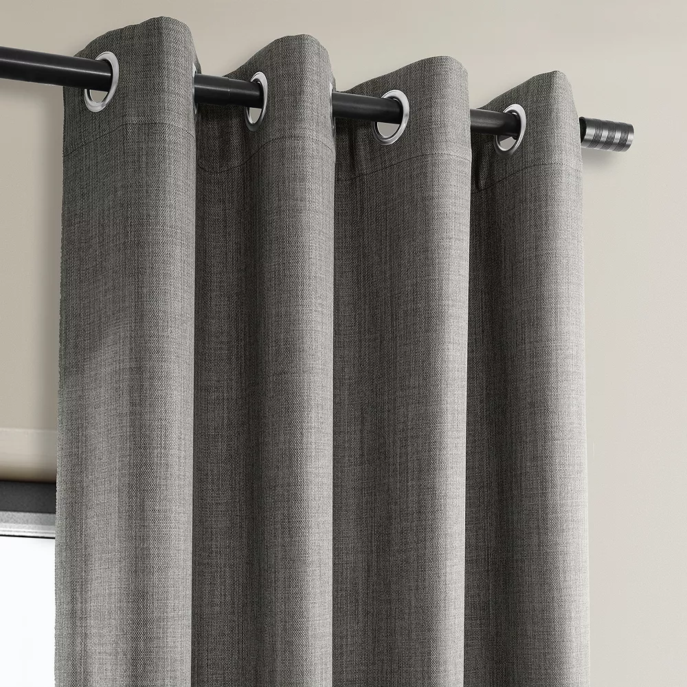 EFF Faux Linen Grommet Room Darkening Window Curtain 4 EFF Faux Linen Grommet Room Darkening Window Curtain - Image 2