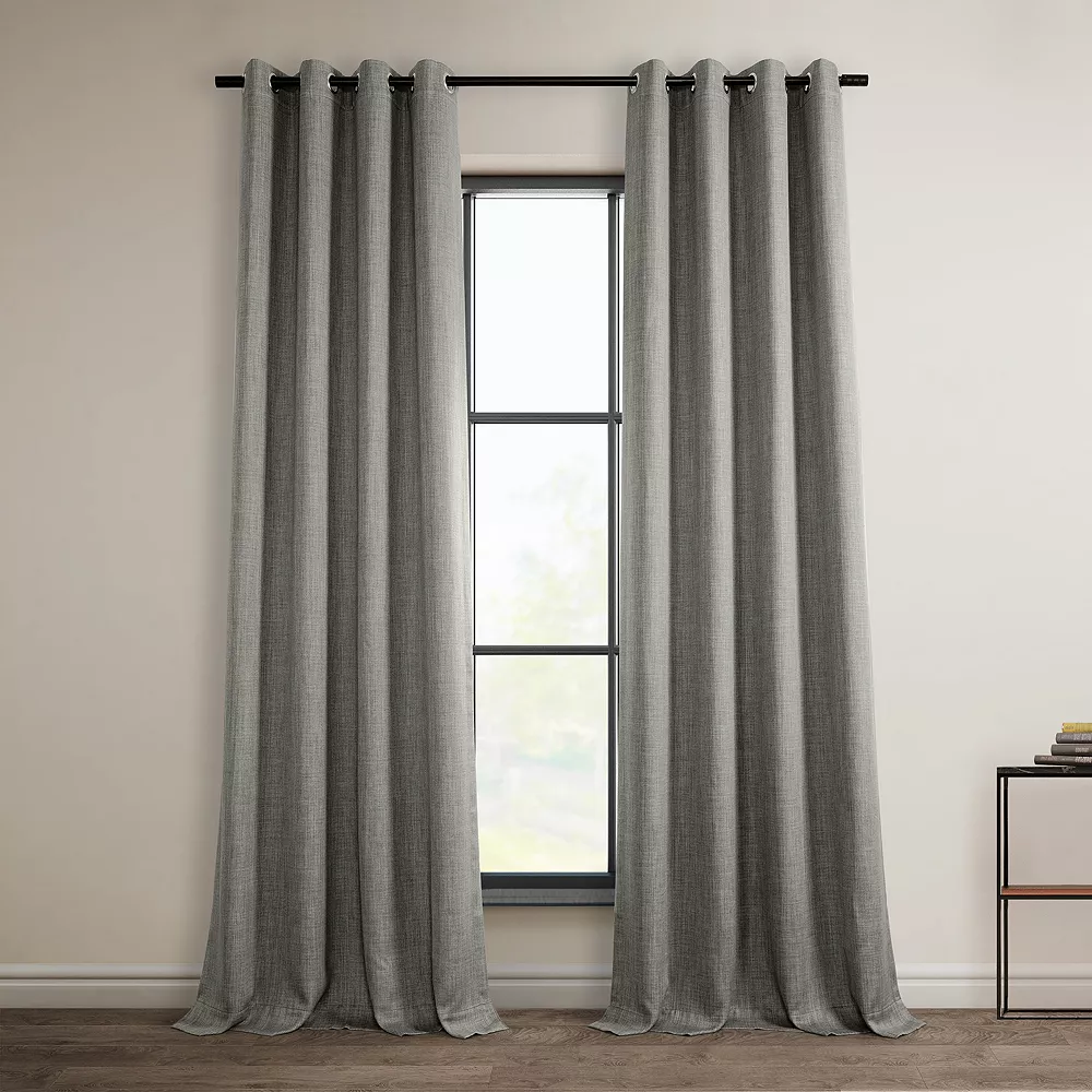 EFF Faux Linen Grommet Room Darkening Window Curtain 3 EFF Faux Linen Grommet Room Darkening Window Curtain