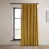 EFF Signature Plush Velvet Extrawide Hotel Blackout Window Curtain -Greenland Home Fashions Shop 5986753 Sophomore Gold