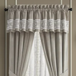 Five Queens Court Othello Linen Window Straight Valance -Greenland Home Fashions Shop 5998674 ALT