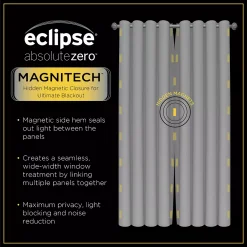 Eclipse Magnitech Cannes Textured Solid 100% Blackout Rod Pocket Magnetic Closure Window Curtain Panel 9 Eclipse Magnitech Cannes Textured Solid 100% Blackout Rod Pocket Magnetic Closure Window Curtain Panel -Greenland Home Fashions Shop 6002679 ALT2