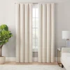 Eclipse Magnitech Cannes Textured Solid 100% Blackout Rod Pocket Magnetic Closure Window Curtain Panel -Greenland Home Fashions Shop 6002679 Ivory