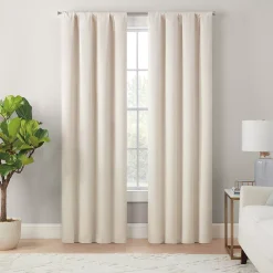 Eclipse Magnitech Cannes Textured Solid 100% Blackout Rod Pocket Magnetic Closure Window Curtain Panel