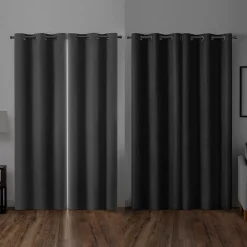 Eclipse Magnitech Welwick Herringbone 100% Blackout Grommet Magnetic Closure Window Curtain Panel -Greenland Home Fashions Shop 6002680 ALT11