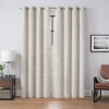 Eclipse Magnitech Branson Stripe 100% Blackout Grommet Magnetic Closure Window Curtain Panel -Greenland Home Fashions Shop 6002748 Ivory