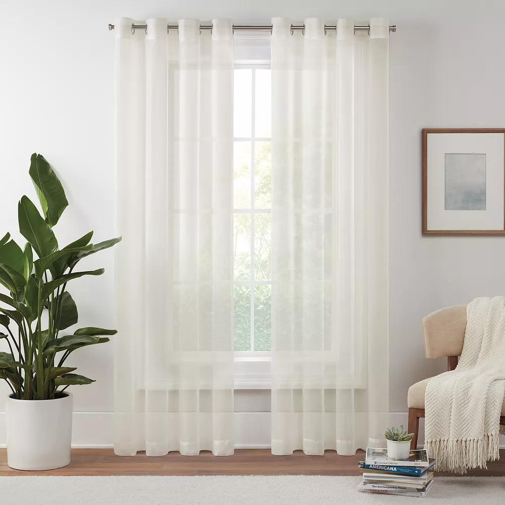 Eclipse Livia Sheer Voile Grommet Window Curtain Panel 3 Eclipse Livia Sheer Voile Grommet Window Curtain Panel