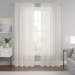 Eclipse Emina Crushed Sheer Voile Rod Pocket Window Curtain Panel