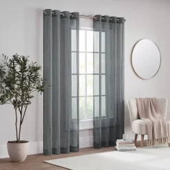 Eclipse Emina Crushed Sheer Voile Grommet Window Curtain Panel -Greenland Home Fashions Shop 6002859 ALT4