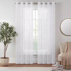 Eclipse Emina Crushed Sheer Voile Grommet Window Curtain Panel