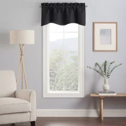 Eclipse Kendall Textured Solid Scalloped Window Valance