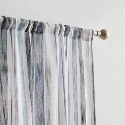 G.H. Bass & Co. Bay Stripe Poletop Navy Set Of 2 Window Curtain Panels -Greenland Home Fashions Shop 6046104 ALT2