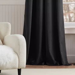 G.H. Bass & Co. Clark Corduroy Grommet Charcoal Set Of 2 Window Curtain Panels -Greenland Home Fashions Shop 6046107 ALT2