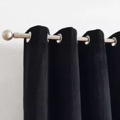 G.H. Bass & Co. Clark Corduroy Grommet Charcoal Set Of 2 Window Curtain Panels -Greenland Home Fashions Shop 6046107 ALT3