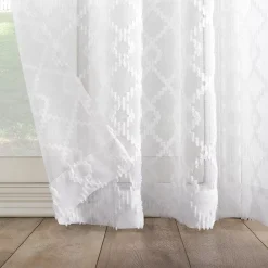 No. 918 Tina Geometric Clipped Jacquard Semi-Sheer Rod Pocket Window Curtain Panel -Greenland Home Fashions Shop 6067297 ALT2