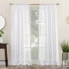 No. 918 Tina Geometric Clipped Jacquard Semi-Sheer Rod Pocket Window Curtain Panel -Greenland Home Fashions Shop 6067297 White