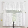 No. 918 Tina Geometric Clipped Jacquard Semi-Sheer Rod Pocket 3-piece Kitchen Curtain Valance & Tiers Set 2 No. 918 Tina Geometric Clipped Jacquard Semi-Sheer Rod Pocket 3-piece Kitchen Curtain Valance & Tiers Set -Greenland Home Fashions Shop 6067300 White
