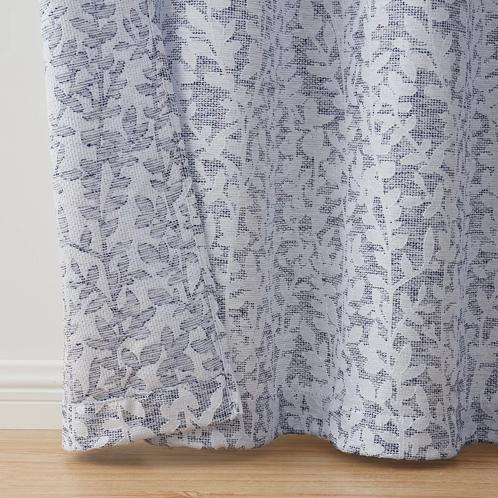 VCNY Home Leah Textured Leaf Grommet Window Curtain Panel 5 VCNY Home Leah Textured Leaf Grommet Window Curtain Panel - Image 3