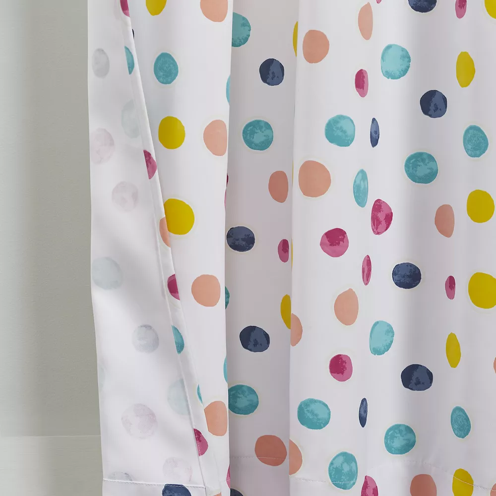 VCNY Home Polka Dots Glow-In-The-Dark Rod Pocket Set Of 2 Window Curtain Panels 5 VCNY Home Polka Dots Glow-In-The-Dark Rod Pocket Set Of 2 Window Curtain Panels - Image 3