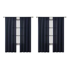 Hopscotch Hayden 4-Piece Waffle Room Darkening Curtain Panel Set