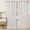 Superior Bohemian Floral Scroll Set Of 2 Sheer Window Curtain Panels 2 Superior Bohemian Floral Scroll Set Of 2 Sheer Window Curtain Panels -Greenland Home Fashions Shop 6146104 Gray