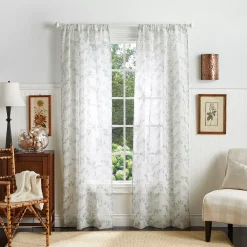 Martha Stewart Eucalyptus Poletop 2 Window Curtain Panels