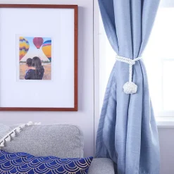 Okuna Outpost White Rope Curtain Tiebacks, Holdbacks For Drapes (20 In, 2 Pack) -Greenland Home Fashions Shop 6149866 ALT2