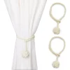 Okuna Outpost Beige Rope Curtain Tiebacks, Holdbacks For Drapes (20 Inches, 2 Pack) -Greenland Home Fashions Shop 6149882