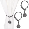 Okuna Outpost Grey Rope Curtain Tiebacks, Holdbacks For Drapes (20 In, 2 Pack) -Greenland Home Fashions Shop 6149899