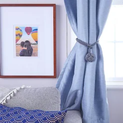 Okuna Outpost Grey Rope Curtain Tiebacks, Holdbacks For Drapes (20 In, 2 Pack) -Greenland Home Fashions Shop 6149899 ALT2