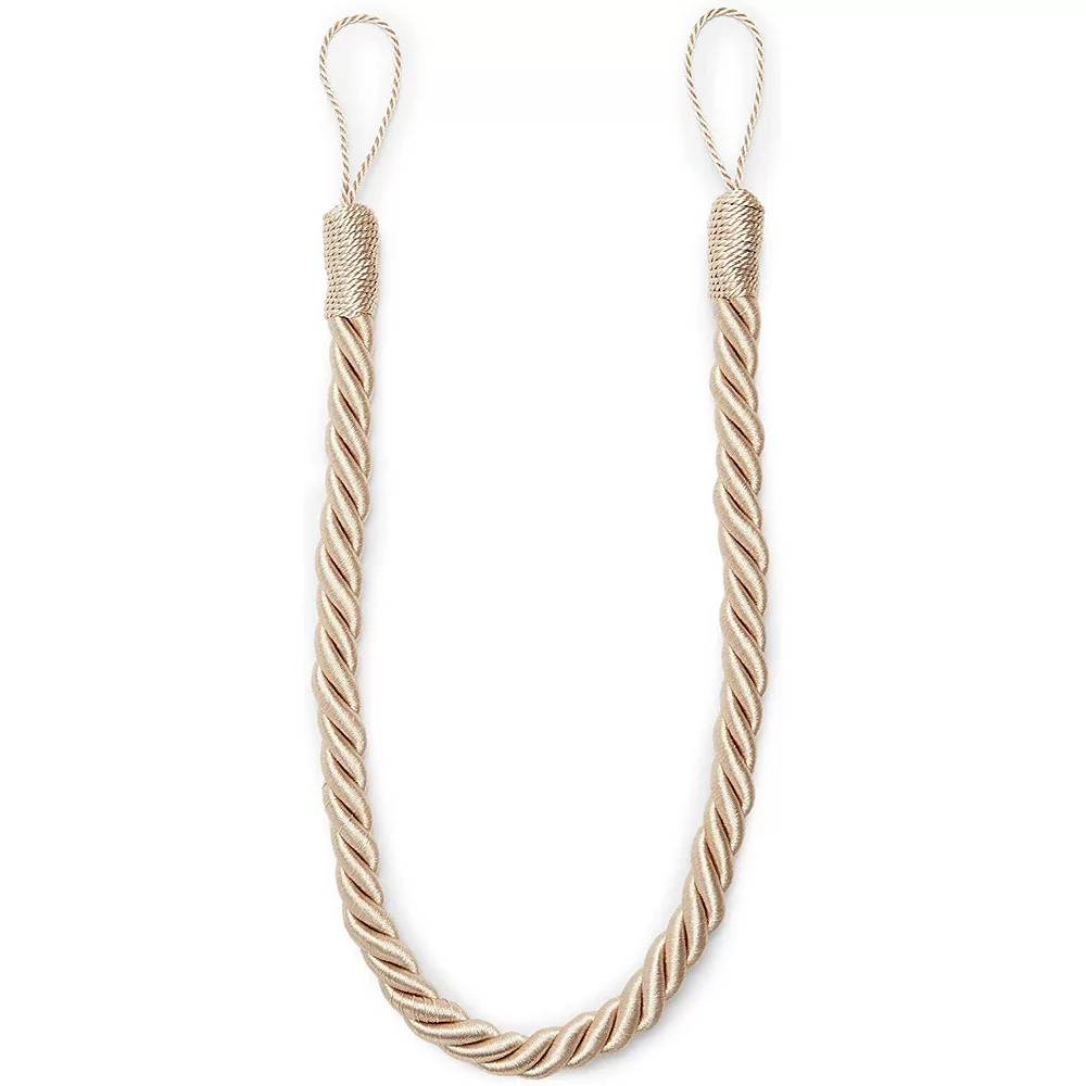 Okuna Outpost Tan Rope Curtain Tiebacks With Hooks, Holdbacks For Drapes (26 In, 2 Pairs) 5 Okuna Outpost Tan Rope Curtain Tiebacks With Hooks, Holdbacks For Drapes (26 In, 2 Pairs) - Image 3