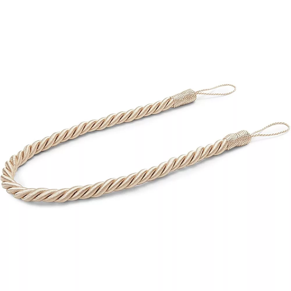 Okuna Outpost Tan Rope Curtain Tiebacks With Hooks, Holdbacks For Drapes (26 In, 2 Pairs) 6 Okuna Outpost Tan Rope Curtain Tiebacks With Hooks, Holdbacks For Drapes (26 In, 2 Pairs) - Image 4