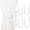 Okuna Outpost White Rope Curtain Tiebacks With Hooks, Holdbacks For Drapes (26 In, 2 Pairs) 2 Okuna Outpost White Rope Curtain Tiebacks With Hooks, Holdbacks For Drapes (26 In, 2 Pairs) -Greenland Home Fashions Shop 6149934