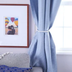 Okuna Outpost White Rope Curtain Tiebacks With Hooks, Holdbacks For Drapes (26 In, 2 Pairs) 8 Okuna Outpost White Rope Curtain Tiebacks With Hooks, Holdbacks For Drapes (26 In, 2 Pairs) -Greenland Home Fashions Shop 6149934 ALT2