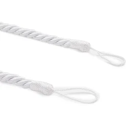 Okuna Outpost White Rope Curtain Tiebacks With Hooks, Holdbacks For Drapes (26 In, 2 Pairs) 9 Okuna Outpost White Rope Curtain Tiebacks With Hooks, Holdbacks For Drapes (26 In, 2 Pairs) -Greenland Home Fashions Shop 6149934 ALT3