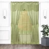 Kate Aurora Satin Chic Complete Attached Window Curtain, Tiebacks & Valance Set 1 Kate Aurora Satin Chic Complete Attached Window Curtain, Tiebacks & Valance Set -Greenland Home Fashions Shop 6222184 Sage