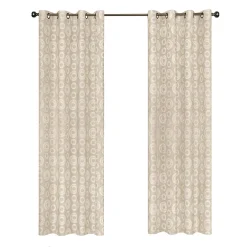 Kate Aurora Contemporary Woven Jacquard Modular Circles Grommet Top Single Window Curtain Panel -Greenland Home Fashions Shop 6222186 ALT