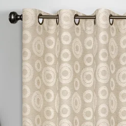 Kate Aurora Contemporary Woven Jacquard Modular Circles Grommet Top Single Window Curtain Panel -Greenland Home Fashions Shop 6222186 ALT2