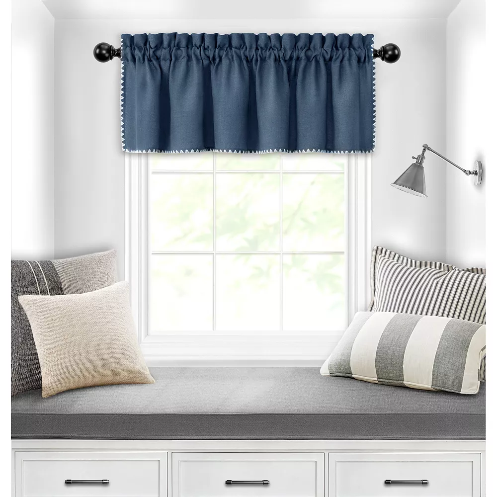 Kate Aurora Coastal Hamptons Living Complete 3 Piece Textured Kitchen Curtain Tier & Valance Set 5 Kate Aurora Coastal Hamptons Living Complete 3 Piece Textured Kitchen Curtain Tier & Valance Set - Image 3