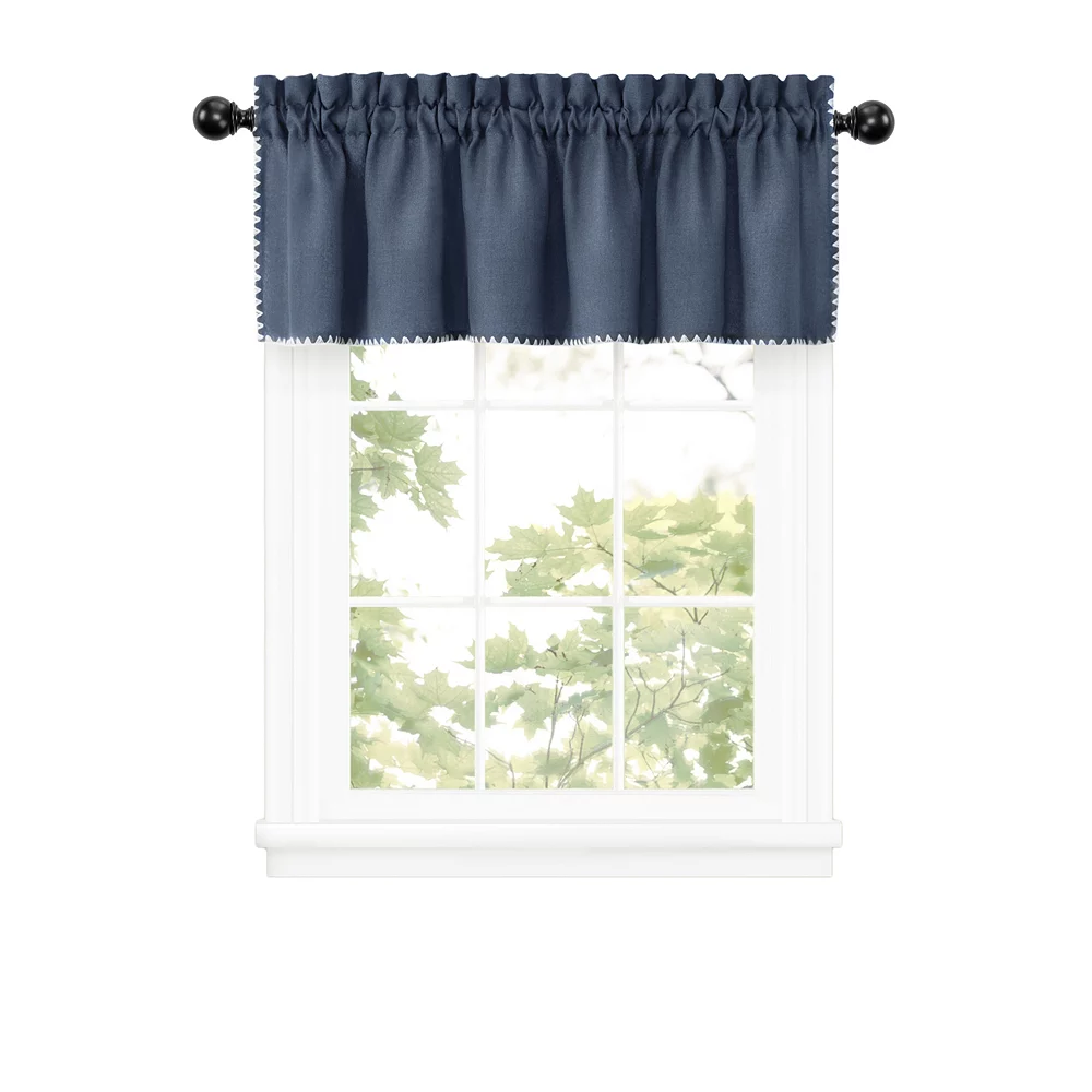 Kate Aurora Coastal Hamptons Living Complete 3 Piece Textured Kitchen Curtain Tier & Valance Set 6 Kate Aurora Coastal Hamptons Living Complete 3 Piece Textured Kitchen Curtain Tier & Valance Set - Image 4
