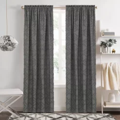 Kate Aurora Contemporary Geometric Shabby Diamond Clipped Rod Pocket Single Window Curtain Panel -Greenland Home Fashions Shop 6222193 ALT2