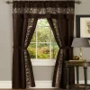Kate Aurora Complete 5 Piece Embroidered Floral Attached Window In A Bag Sheer Curtain Set -Greenland Home Fashions Shop 6222254 Brown