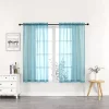 Goodgram® Basics Turquoise Blue 2 Piece Rod Pocket Translucent Sheer Voile Window Curtain Panels For Small Windows - 45 In. Long -Greenland Home Fashions Shop 6224311