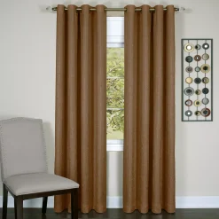 Kate Aurora Vesper Room Darkening Grommet Top Crinkled Satin Lined Single Window Curtain Panel