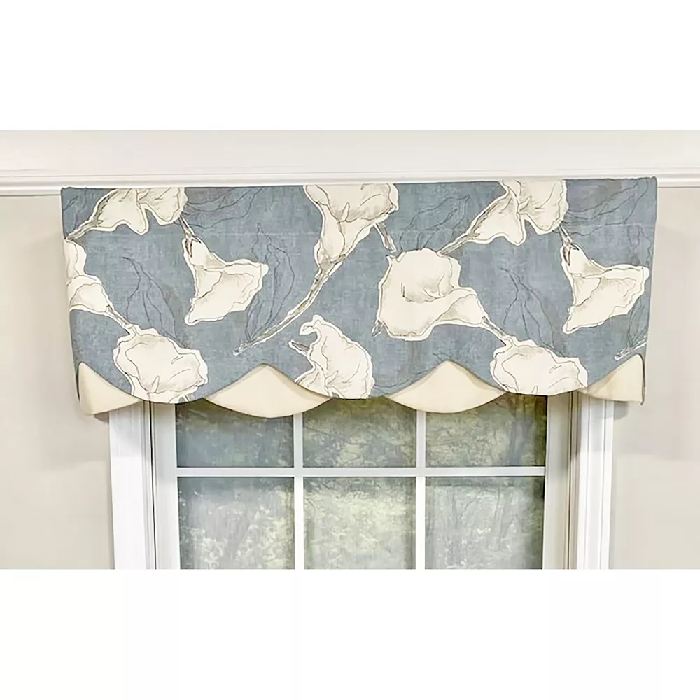 RLF Home Calla Petticoat Valance Rod Pocket, Contrast Bottom Fabric 4 RLF Home Calla Petticoat Valance Rod Pocket, Contrast Bottom Fabric - Image 2