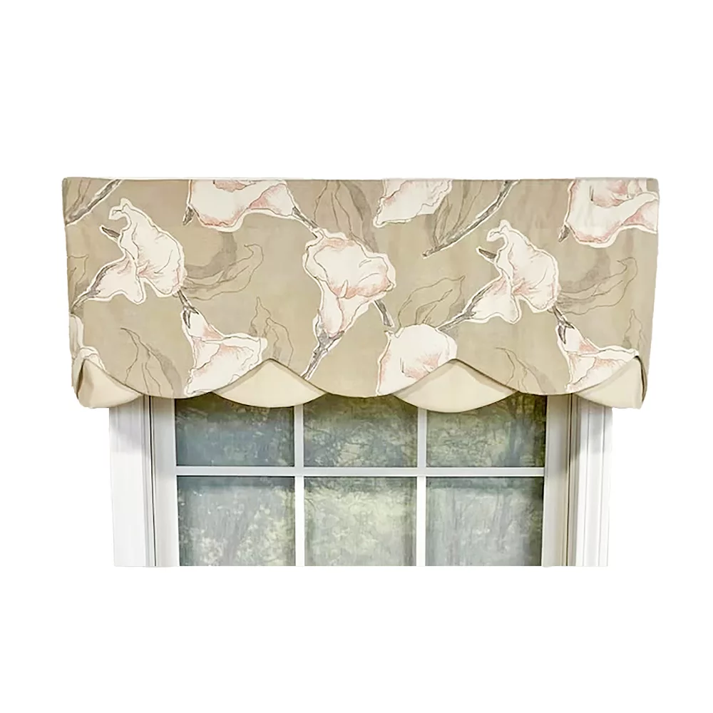 RLF Home Calla Petticoat Valance Rod Pocket, Contrast Bottom Fabric 3 RLF Home Calla Petticoat Valance Rod Pocket, Contrast Bottom Fabric