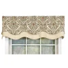 RLF Home Diamond Damask Glory Valance Rod Pocket, Layered