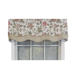 RLF Home Gianna Glory Valance Rod Pocket, Layered, Trimmed.