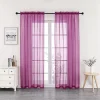 Kate Aurora 2 Piece Purple Colored Rod Pocket Sheer Voile Window Curtains -Greenland Home Fashions Shop 6252451