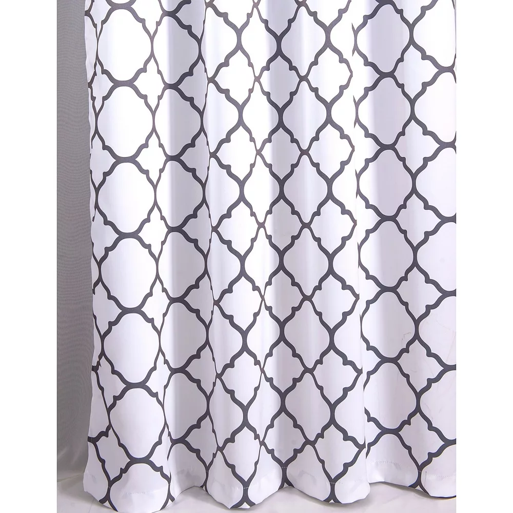 Kate Aurora Montauk Accents 2 Piece White & Gray Trellis Light Filtering Modern Geometric Grommet Top Window Curtains 5 Kate Aurora Montauk Accents 2 Piece White & Gray Trellis Light Filtering Modern Geometric Grommet Top Window Curtains - Image 3