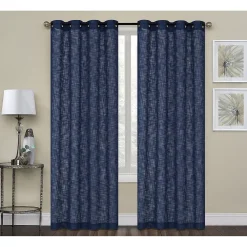 Kate Aurora 2 Piece Heavy Woven Heavy Duty Linen Styled Grommet Top Window Curtain Panels